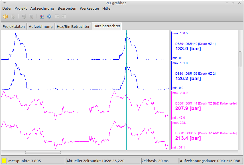 Screenshot PLCgrabber (Linux Version)